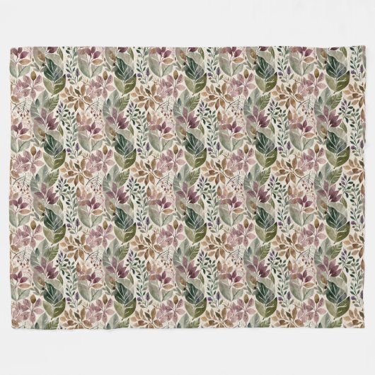 Couverture Polaire Feuille moderniste et twig Garlands (Devant (Horizontal))
