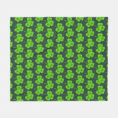 COUVERTURE POLAIRE FEUILLE VERTE TRÈFLE SAINT PATRICK (Devant (Horizontal))