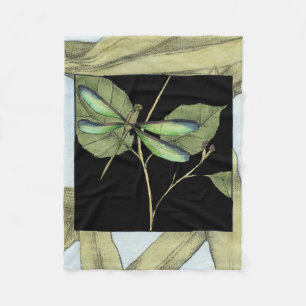 Couverture Polaire Feuilles à l'instigation de la libellule par Jenni