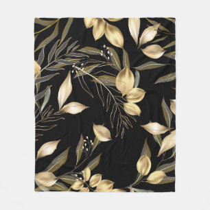 Couverture Polaire Feuilles Abstraits de ginkgo. Parties scintillant