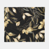 Couverture Polaire Feuilles Abstraits de ginkgo. Parties scintillant  (Devant (Horizontal))