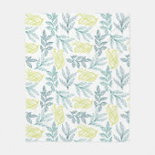 Couverture Polaire Feuilles aquarelle (Devant)