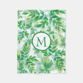 Couverture Polaire Feuilles aquarelle (Devant)