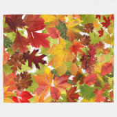 Couverture Polaire Feuilles automnales d'automne (Devant (Horizontal))