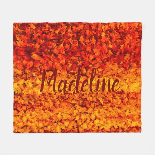 Couverture Polaire Feuilles automnales de Monogrammes (Devant (Horizontal))