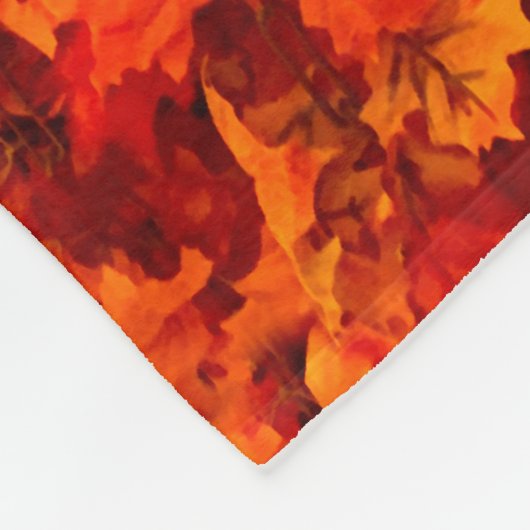 Couverture Polaire Feuilles automnales de Monogrammes (Coin)