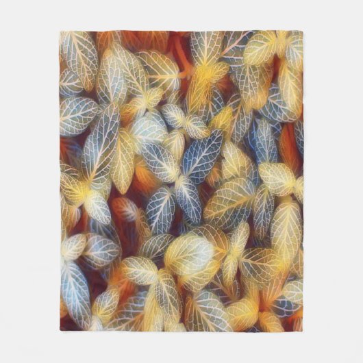 Couverture Polaire Feuilles automnales rustiques (Devant)