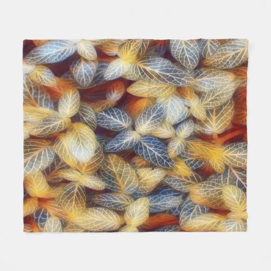 Couverture Polaire Feuilles automnales rustiques (Devant (Horizontal))