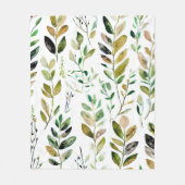 Couverture Polaire Feuilles aux tons terreux pastel (Devant)