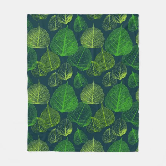 Couverture Polaire Feuilles biophiles esthétiques de squelette (Devant)