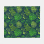 Couverture Polaire Feuilles biophiles esthétiques de squelette (Devant (Horizontal))