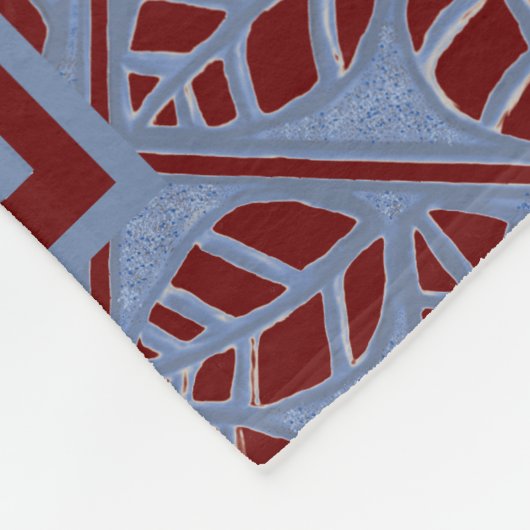 Couverture Polaire Feuilles bleu et marron polaire (Coin)