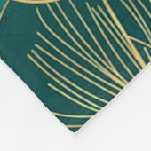 Couverture Polaire Feuilles bleu-vert (Coin)