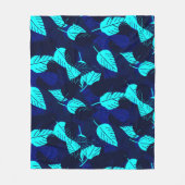 Couverture Polaire Feuilles bleus de minuit (Devant)