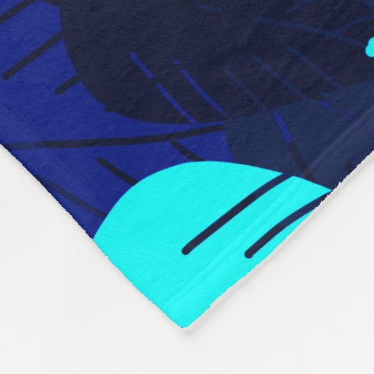 Couverture Polaire Feuilles bleus de minuit (Coin)