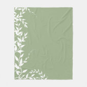 Couverture Polaire Feuilles botaniques verts de Sage (Devant)
