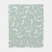 Couverture Polaire Feuilles botaniques verts turquoises (Devant)