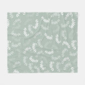 Couverture Polaire Feuilles botaniques verts turquoises (Devant (Horizontal))