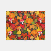 Couverture Polaire Feuilles citrouille et tabourets (Devant (Horizontal))