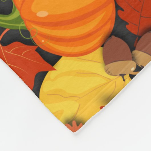 Couverture Polaire Feuilles citrouille et tabourets (Coin)