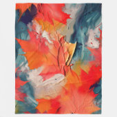 Couverture Polaire Feuilles dans le vent – Mouvement abstrait d'autom (Devant)