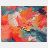 Couverture Polaire Feuilles dans le vent – Mouvement abstrait d'autom (Devant (Horizontal))