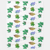 Couverture Polaire Feuilles d'aquarelle vert et bleu (Devant)