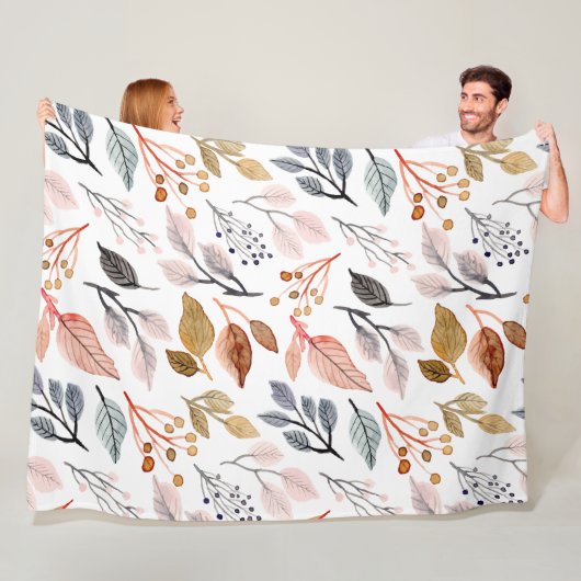 Couverture Polaire feuilles d'arbre (En situation)