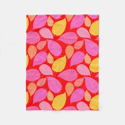 Couverture Polaire Feuilles d'automne. (Devant)