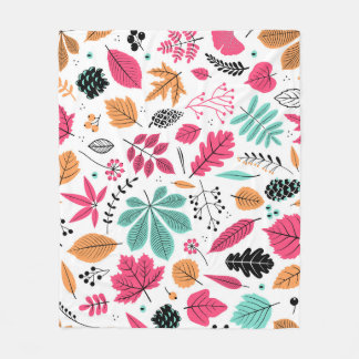 Couverture Polaire Feuilles d'automne Abstrait Motif sans fil