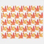 Couverture Polaire Feuilles d'automne aquarelle Automne Arbre rustiqu (Devant (Horizontal))
