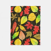 Couverture Polaire Feuilles d'automne aquarelle foncée (Devant)