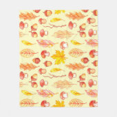 Couverture Polaire Feuilles d'automne : aquarelle papier peint rétro (Devant)