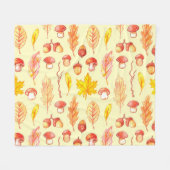 Couverture Polaire Feuilles d'automne : aquarelle papier peint rétro (Devant (Horizontal))
