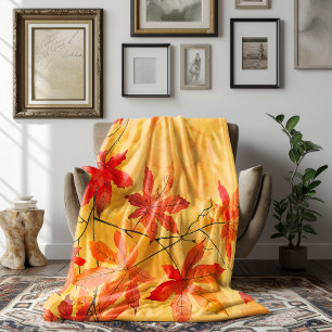 Couverture Polaire Feuilles d'automne - automne confortable