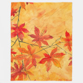 Couverture Polaire Feuilles d'automne - automne confortable (Devant)