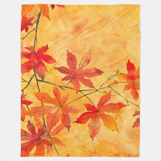 Couverture Polaire Feuilles d'automne - automne confortable (Devant)
