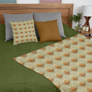 Couverture Polaire Feuilles d'automne avec Stars Motif Diamond