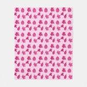 Couverture Polaire Feuilles d'automne - Bourgogne et carapace rose (Devant)