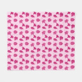 Couverture Polaire Feuilles d'automne - Bourgogne et carapace rose (Devant (Horizontal))