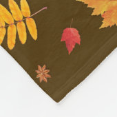 Couverture Polaire Feuilles d'automne (Brown) Jetée de toison (Coin)
