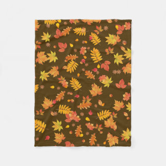 Couverture Polaire Feuilles d'automne (Brown) Jetée de toison