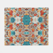 Couverture Polaire feuilles d'automne, citrouilles panés dans divers  (Devant (Horizontal))