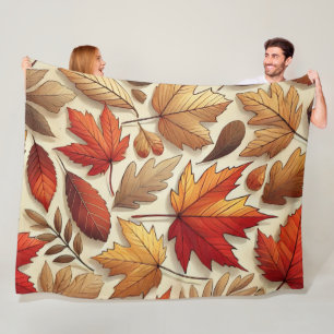Couverture Polaire feuilles d'automne classiques