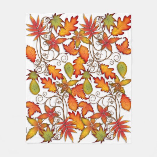 Couverture Polaire Feuilles d'automne colorées (Devant)