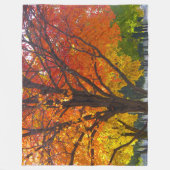 Couverture Polaire Feuilles d'automne de la photo jaune et orange (Devant)