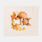 Couverture Polaire Feuilles d'automne d'écureuil animal mignon person (Devant (Horizontal))