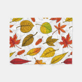 Couverture Polaire Feuilles d'automne en blanc (Devant (Horizontal))