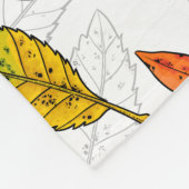 Couverture Polaire Feuilles d'automne en blanc (Coin)