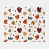 Couverture Polaire Feuilles d'automne et feuillage de glands (Devant (Horizontal))